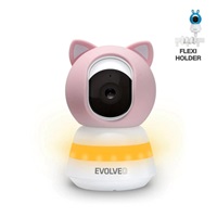 EVOLVEO Baby Monitor LUX, Chytrá 360° videochůvička s nočním viděním, detekcí pláče a pohybu, růžová