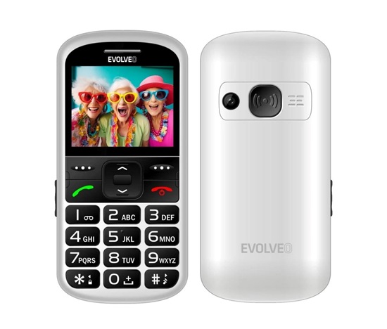 EVOLVEO EasyPhone XS, mobilní telefon pro seniory, bílá