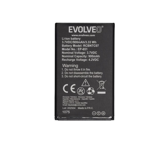 EVOLVEO originální baterie 900 mAh pro EasyPhone XG (EP-650)
