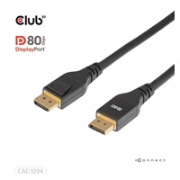 Club3D Kabel DisplayPort 2.1 na DisplayPort 2.1, VESA DP80, 8K240Hz/10K60Hz (M/M), 2m, černá