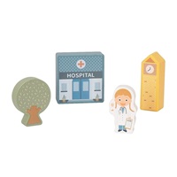 Dřevěné kostky město - domy, postavičky a další doplňky