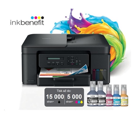 BROTHER multifunkce inkoustová DCP-T730DW - A4 128MB 2400x600 16ppm ADF USB 2.0. WIFI  - INKTANK