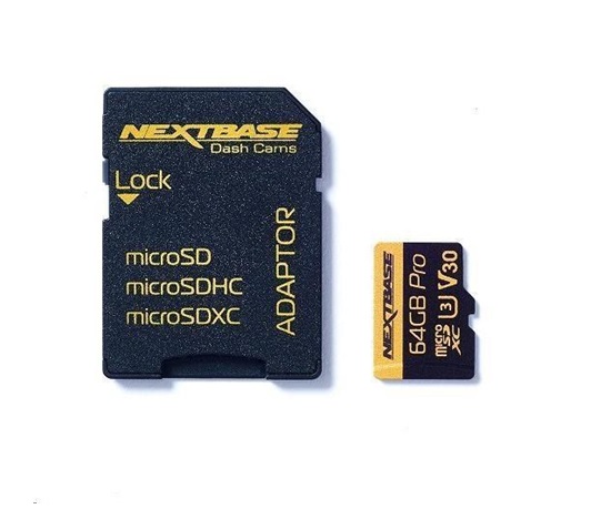 64GB U3 Micro SD Card Nextbase + adapter