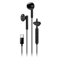 GENIUS sluchátka HS-M366 headset, mikrofon, USB-C, rotáční klip, černá