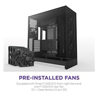NZXT skříň H9 Flow dvoukomorová ATX / 4x140mm fan / až 10xfan / perforovaný top / proskl. bočnice, front / černá