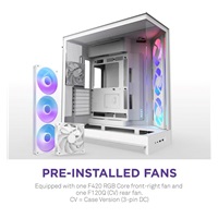 NZXT skříň H9 Flow ARGB dvoukomorová ATX / 3xRGB 140 mm / 1x 120mm fan / prosklená / bílá