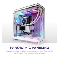 NZXT skříň H9 Flow ARGB dvoukomorová ATX / 3xRGB 140 mm / 1x 120mm fan / prosklená / bílá