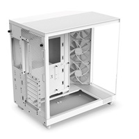 NZXT skříň H6 Flow dvoukomorová / MidT / 3x120mm fan / 2xUSB 3.2 / USB-C / prosklená bočnice i čelo / bílá