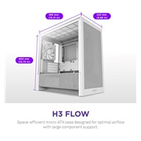 NZXT skříň H3 Flow / microATX / 1x120mm / USB / USB-C / bílá