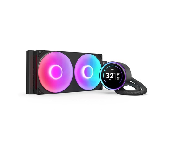 NZXT vodní chladič Kraken 280 ELITE RGB / 2x140mm RGB fan / 4-pin PWM / LCD disp. / 6 let