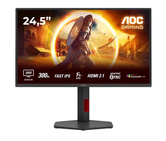 AOC MT 24,5" Q25G4SR - 2560x1440,IPS,300Hz,2xHDMI,1xDP,Repro,Pivot