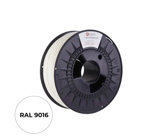 C-TECH Filament  PREMIUM LINE TPU 90A flexibilní dopravní bílá RAL9003
