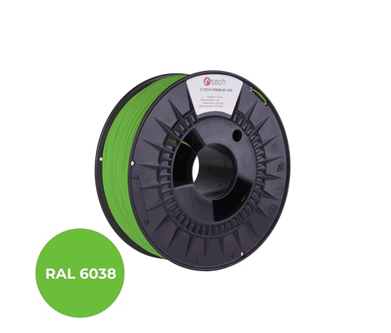 C-TECH Filament  PREMIUM LINE TPU 90A flexibilní luminiscenční zelená RAL6038