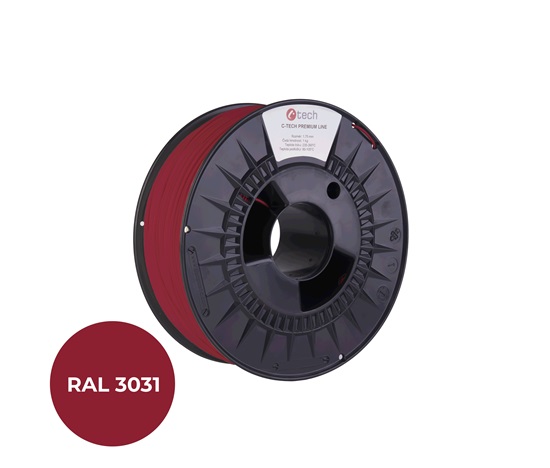 C-TECH Filament  PREMIUM LINE TPU 90A flexibilní orientální červená RAL3031