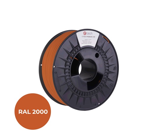 C-TECH Filament  PREMIUM LINE TPU 90A flexibilní žlutooranžová RAL2000