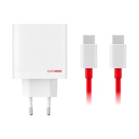 OnePlus SUPERVOOC 80W GaN Dual USB-A + USB-C Cestovní Nabíječka + USB-C/USB-C Kabel White