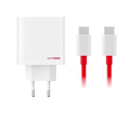 OnePlus SUPERVOOC 80W GaN Dual USB-A + USB-C Cestovní Nabíječka + USB-C/USB-C Kabel White