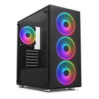 1stCOOL skříň RAINBOW 4, Mid Tower, AU, USB 3.0, 4x 120mm RGB Fan, černá