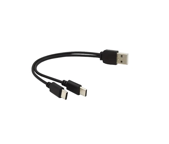 PREMIUMCORD Nabíjecí kabel USB 2.0, 2xUSB-C na USB, 15cm, černá