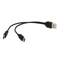 PREMIUMCORD Nabíjecí kabel USB 2.0, 2xUSB-C na USB, 15cm, černá