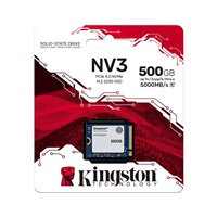 Kingston SSD 500GB NV3, M.2 2230, NVMe PCIe Gen4x4, (R: 5000MB/s; W: 3000MB/s)