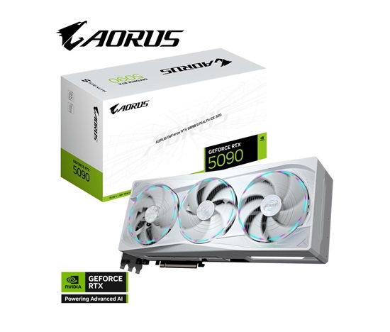 GIGABYTE VGA NVIDIA GeForce RTX 5090 STEALTH ICE 32G, 32G GDDR7, 3xDP, 1xHDMI