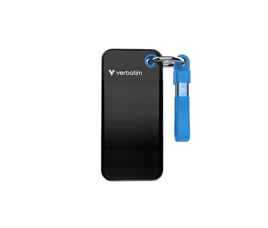 VERBATIM Externí SSD Pocket SSD 2TB, USB-C 3.1, černá/modrá