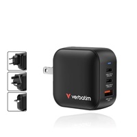 VERBATIM GaN Nabíječka Mini GaN 70W, 2xUSB-C, 1x USB-A, černá
