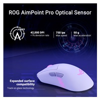 ASUS myš ROG Keris II Origin, bezdrátová herní myš, bílá