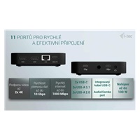 i-tec USB-C Dual HDMI Docking Station with Power Delivery 100W + i-tec Universal Charger 100W