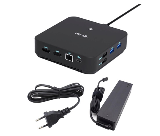i-tec USB-C DP Dual HDMI Docking Station, PD 100W + Universal Charger 100W