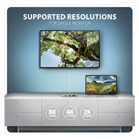 AXAGON HMC-CUB83X2, USB 10Gbps hub, 2x USB-A, USB-C, HDMI & DP 4k/144Hz, RJ-45 GLAN, PD 100W, kabel USB-C 15cm