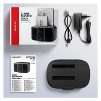 AXAGON ADSA-SC, USB-C 5Gbps dokovací stanice pro 2x SATA 6G 2.5"/3.5" SSD/HDD s funkcí klonování