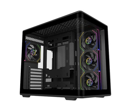 Cooler Master case Elite 600, ATX, Průhledná bočnice, 4x 120mm Fan, Černá