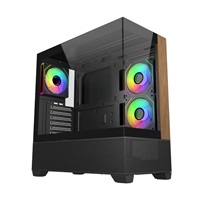 Cooler Master case Elite 690 Wood, ATX, Průhledná bočnice, 3x 120mm ARGB Fan, Černá – náhled 1