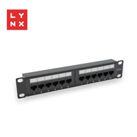 BAZAR - LYNX 10" patch panel 12-port, UTP Cat6, 50µ, nestíněný, černý - POŠKOZENÝ OBAL
