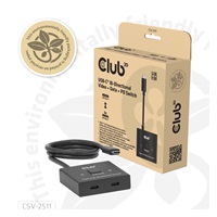 Club3D Switch, USB-C na 2xUSB-C Oboustranný 2v1, 8K60Hz, 4K120Hz, PD 100W
