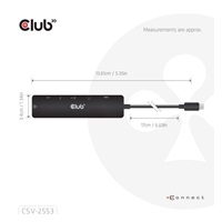 Club3D Dokovací stanice USB-C 7v1, 1xHDMI, 1xUSB-C PD, 2xUSB, 1xRJ45, microSD/SD, černá