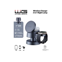 WG - Bezdrátová nabíječka 4v1 Mush8oom, lampička, šedá