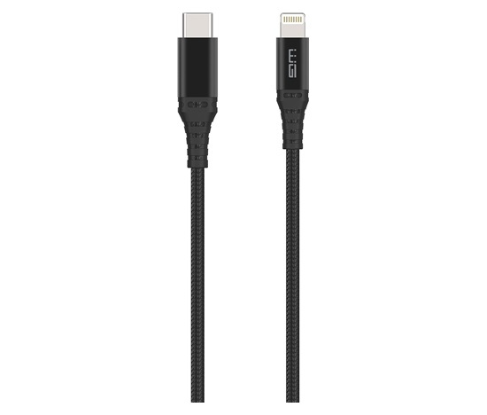 WG - Datový kabel Lightning MFi na Type-C, 1 metr, 3A, černá