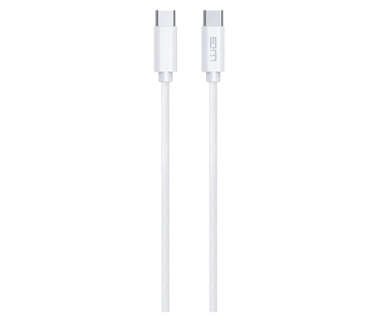 WG - Datový kabel Type-C na Type-C, 2 metry, 3A, 60W, bílá