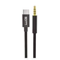 WG - Kabel Type-C (male) na AUX 3,5mm jack (male), 1,5metru, DAC chip, černá