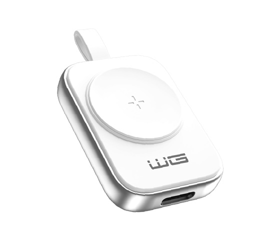 WG - Nabíjecí magnetické zařízení s USB-C pro Apple Watch, bílo stříbrná