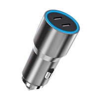 WG - Nabíječka do auta 2x USB 60W, 2x USB-C PD 30W, stříbrná