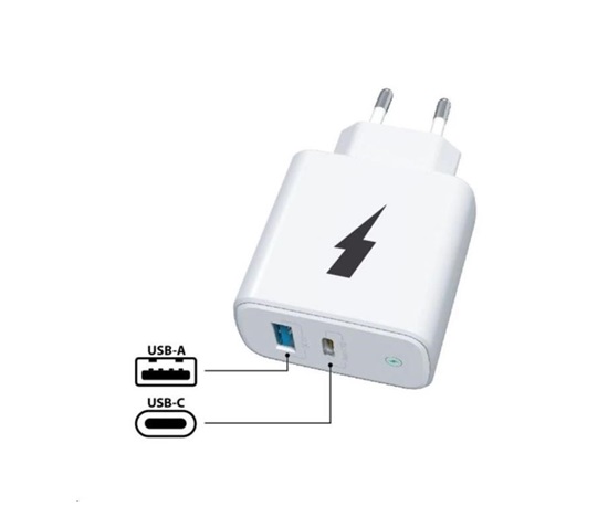 WG - Síťová nabíječka 2x USB 38W, 1x USB-C PD 20W + 1x USB-A QC 3.0 18W, bílá