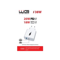 WG - Síťová nabíječka 2x USB 38W, 1x USB-C PD 20W + 1x USB-A QC 3.0 18W, bílá