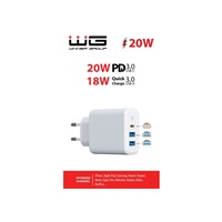 WG - Síťová nabíječka 3x USB, 1x USB-A QC 3.0 + 1x USB-A QC 3.0 + 1x USB-C PD 3.0, bílá