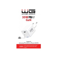 WG - Síťová nabíječka GaN 1x USB-C, PD 35W, bílá