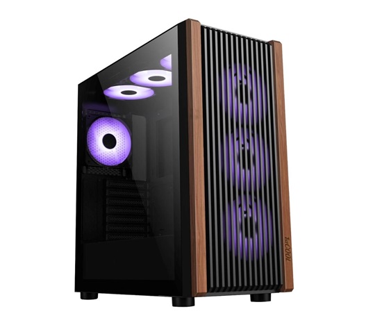 1stCOOL skříň G6 Noble, Mid Tower, ATX, AU, Průhledná Bočnice, 4x 120mm ARGB Fan, Černá