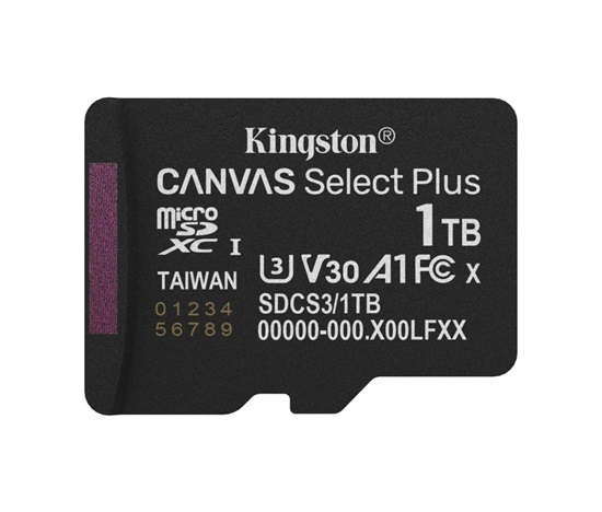 Kingston MicroSDXC karta 1TB Canvas Select Plus, U3, V30, A1